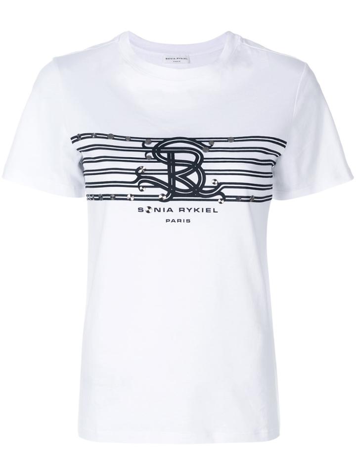 Sonia Rykiel Studded Logo T-shirt - White