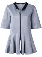 Robert Wun Peplum Front Blouse, Women's, Size: 10, Grey, Polyester