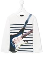 Junior Gaultier Striped Guitar Print T-shirt