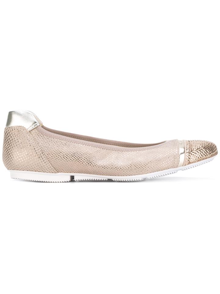 Hogan High Shine Ballerinas - Nude & Neutrals