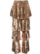 Osman Tiered Sequinned Trousers - Metallic