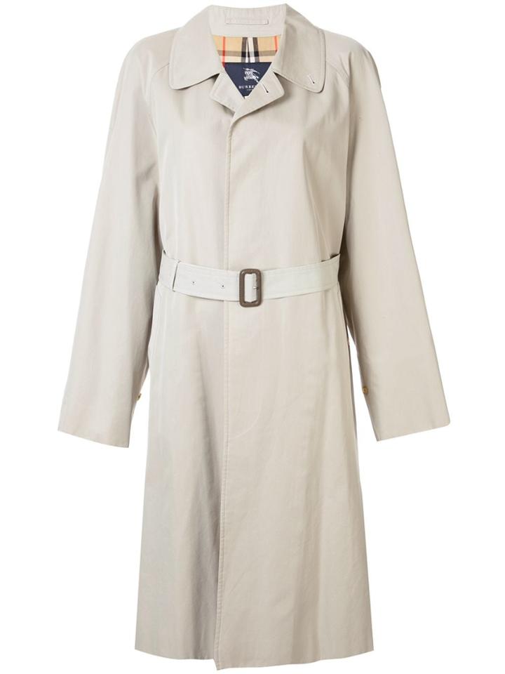 Burberry Pre-owned Belted Midi Raincoat - Brown