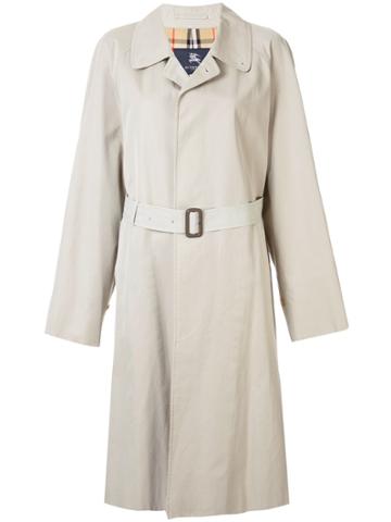 Burberry Pre-owned Belted Midi Raincoat - Brown