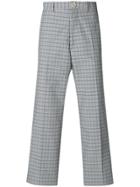 Marni High Rise Checked Trousers - Grey