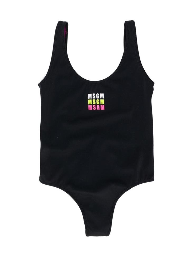 Msgm Kids Teen Logo Embellished Swimsuit - 11027t