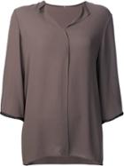 Peter Cohen Spread Collar Blouse, Women's, Size: Medium, Nude/neutrals, Silk