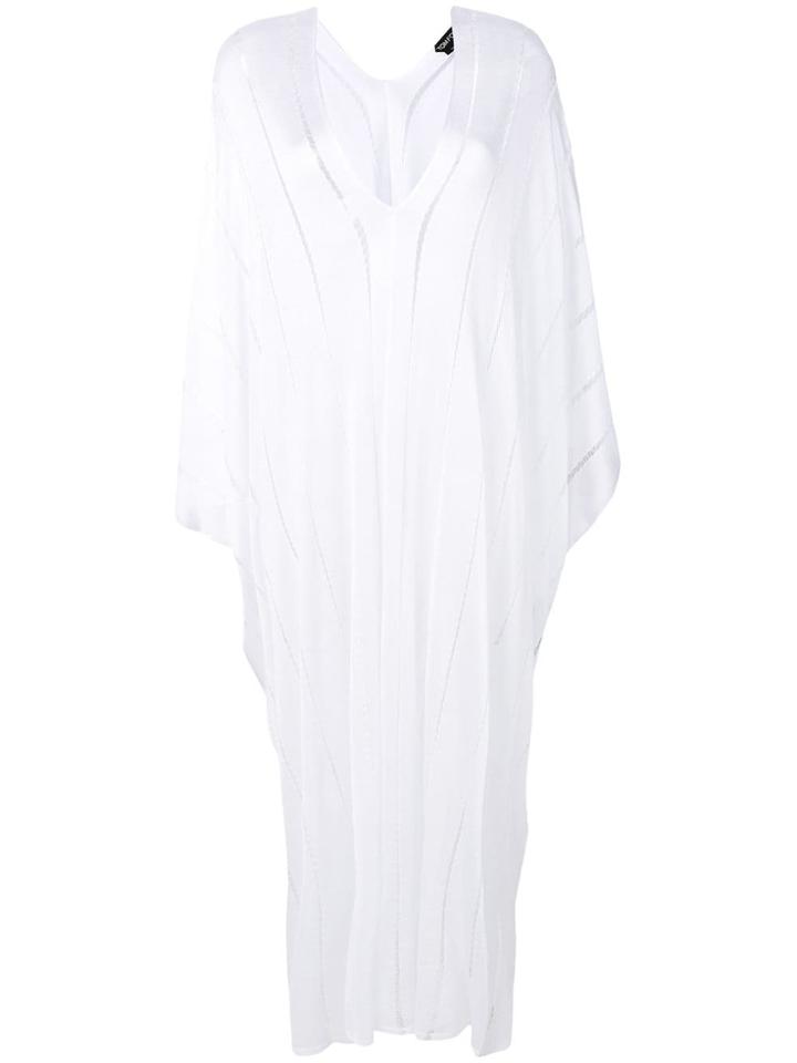 Tom Ford Long Sheer Stripe Kaftan - White