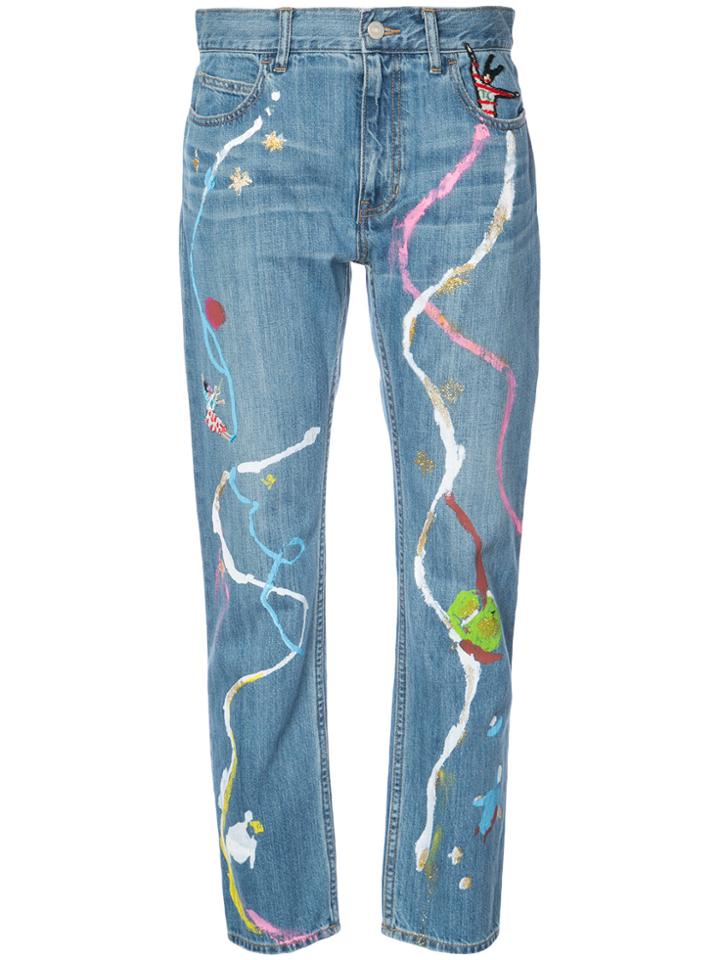 Tsumori Chisato Painted Straight-leg Jeans - Blue