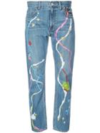 Tsumori Chisato Painted Straight-leg Jeans - Blue