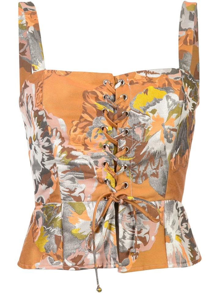 Reformation Lace-up Top - Yellow
