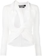 Jacquemus Twisted Front Fitted Blouse - White