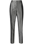 Alberta Ferretti Metallic Tailored Trosuers - Grey