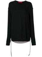 Milly Asymmetrical V-neck Blouse - Green