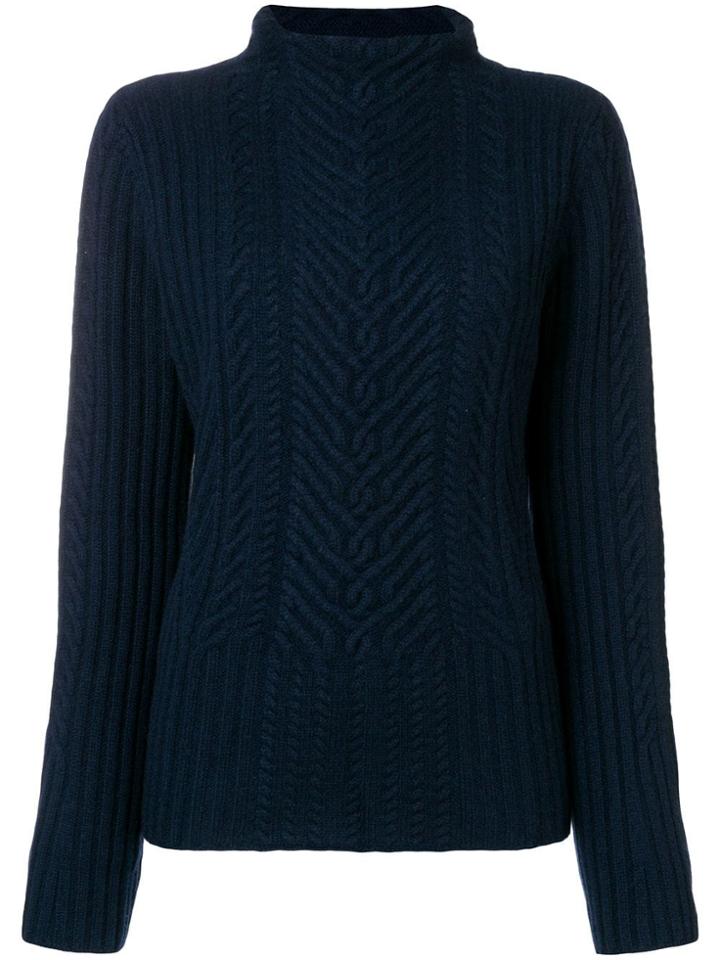 Hemisphere Cashmere Cable Knit Sweater - Blue
