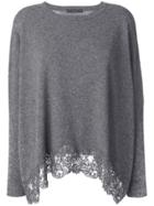 Ermanno Scervino Lace Trim Sweater - Grey