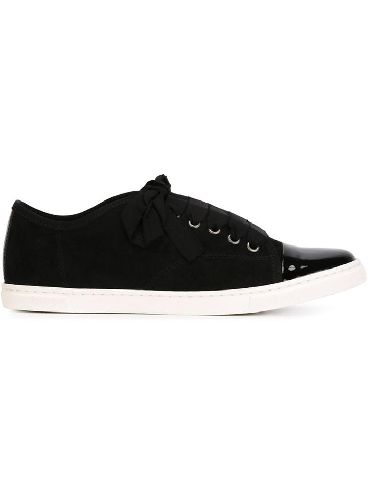 Lanvin Toe Cap Sneakers, Women's, Size: 38, Black, Suede/rubber