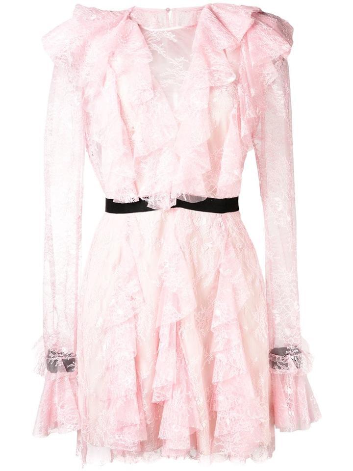 Philosophy Di Lorenzo Serafini Sheer Lace Dress - Pink & Purple