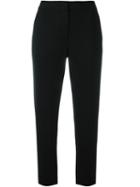 Msgm Cropped Trousers, Women's, Size: 46, Black, Virgin Wool/spandex/elastane/polyester
