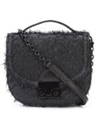 Loeffler Randall Mini Fringe Saddle Bag, Women's, Black, Nappa Leather