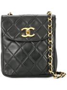 Chanel Vintage Quilted Jumbo Cc Shoulder Bag - Black