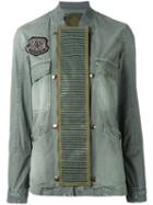 Mr & Mrs Italy - Beaded Chest Patch Jacket - Women - Cotton - 40, Green, Cotton