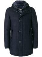 Herno Checked Single-breasted Coat - Blue