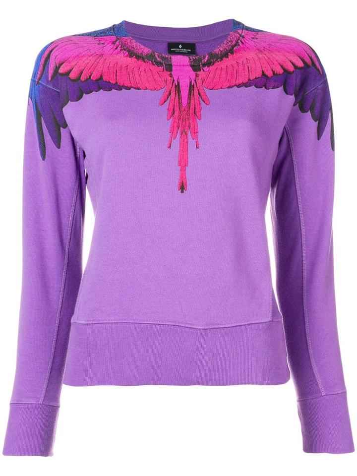 Marcelo Burlon County Of Milan Bird Feathers Printed Sweater - Pink &