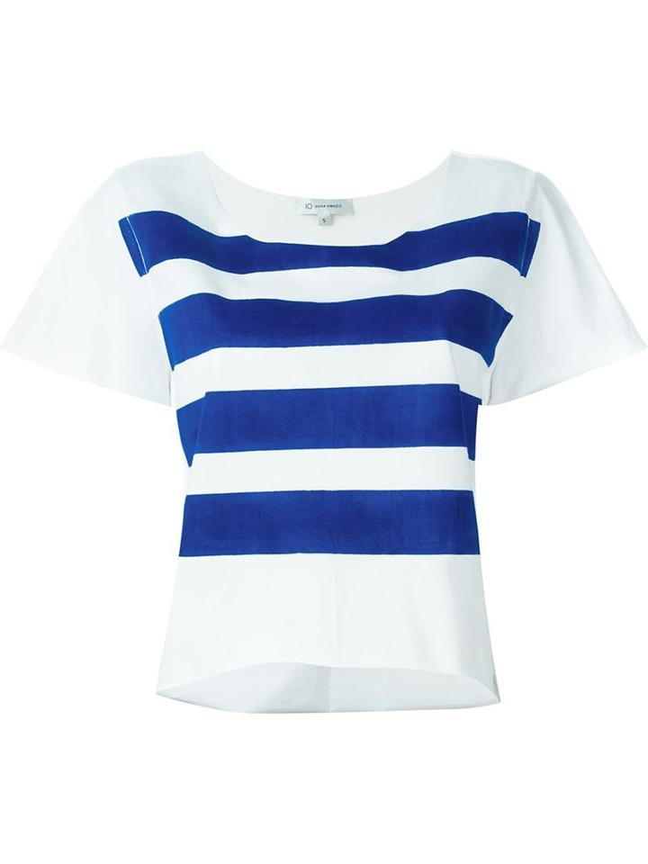 Io Ivana Omazic Striped Cropped T-shirt