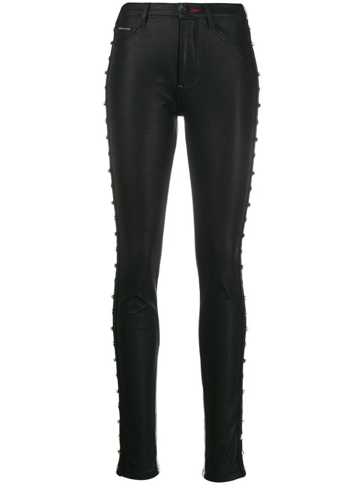 Philipp Plein High Waisted Studded Jeggings - Blue