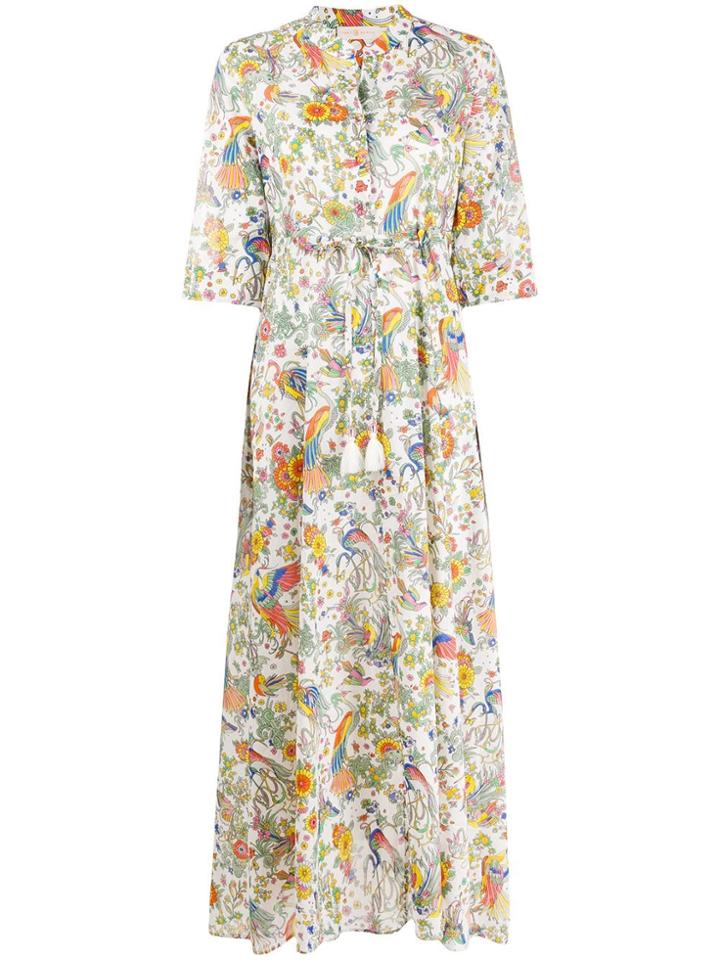 Tory Burch Floral Print Maxi Dress - White