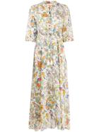 Tory Burch Floral Print Maxi Dress - White