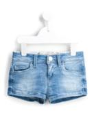 John Galliano Kids Girl Patch Denim Shorts, Size: 10 Yrs, Blue