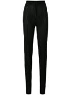 Vionnet Velvet Striped Skinny Trousers - Black