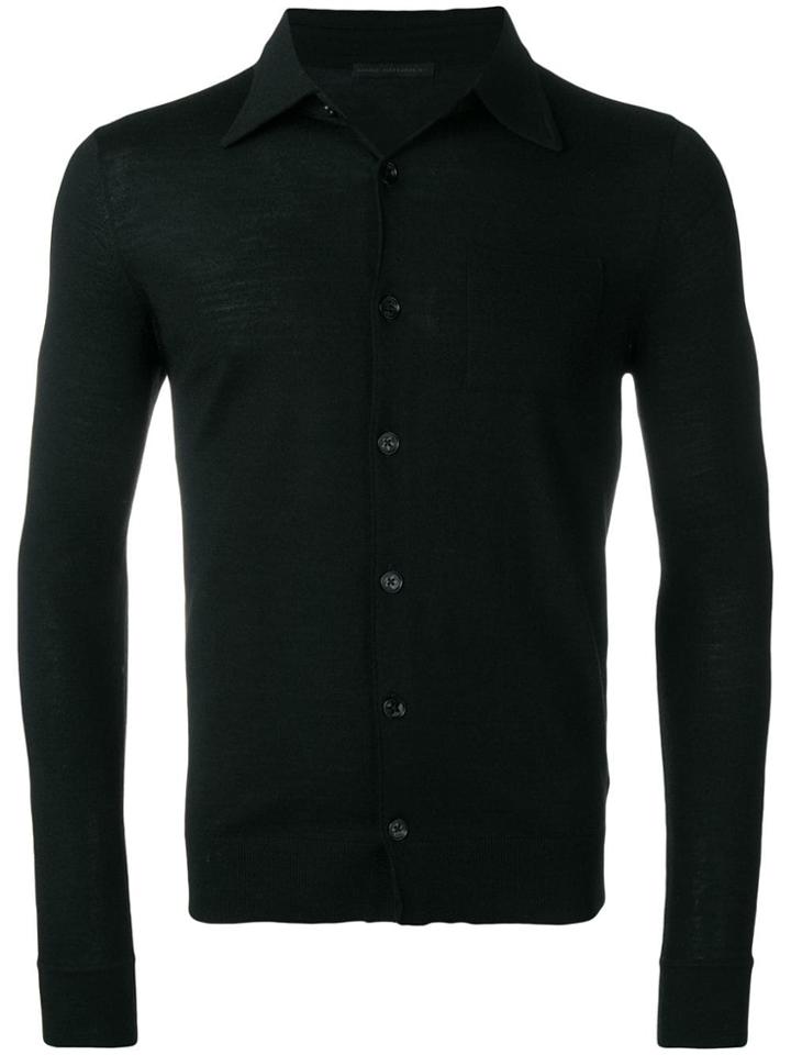 Daniele Alessandrini Button-up Polo Jumper - Black