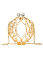 Marzook Gold Carriage Ball Crystal-embellished Gold-plated Clutch Bag