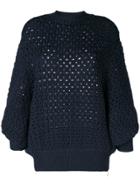 Stefano Mortari Eyelet Knit Sweater - Blue