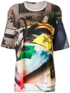 Marios Oversized Abstract Printed T-shirt - Multicolour