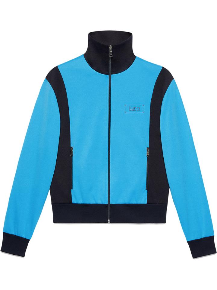 Gucci Tiger Patch Technical Jersey Jacket - Blue