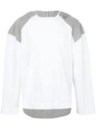 Juun.j Contrasting Panel Hoodie - White