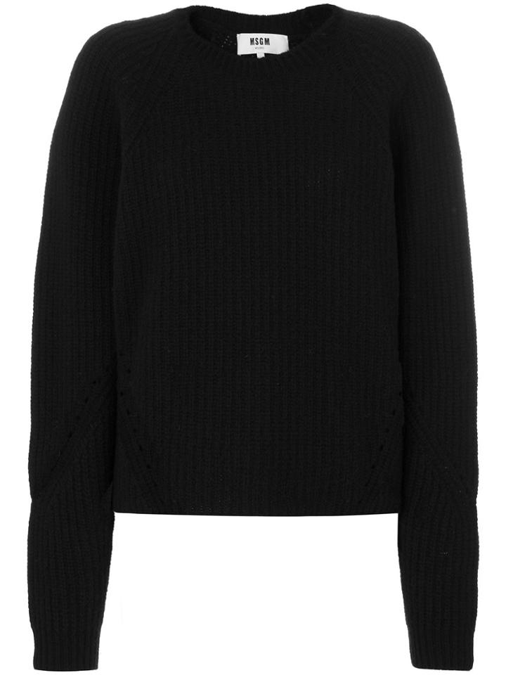 Msgm Ribbed Knit Jumper - Black