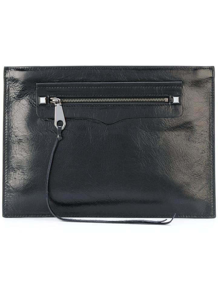 Rebecca Minkoff - Fringed Detail Clutch - Women - Leather - One Size, Black, Leather