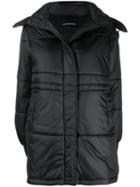 Emporio Armani Single-breasted Hooded Coat - Black