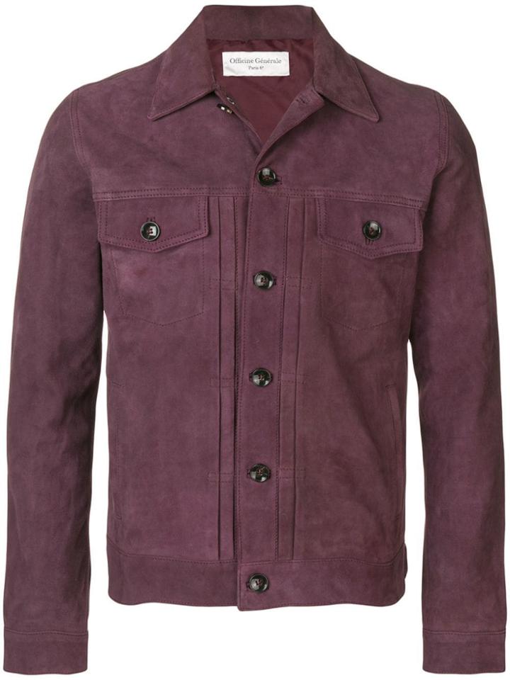 Officine Generale Fitted Denim Jacket - Purple