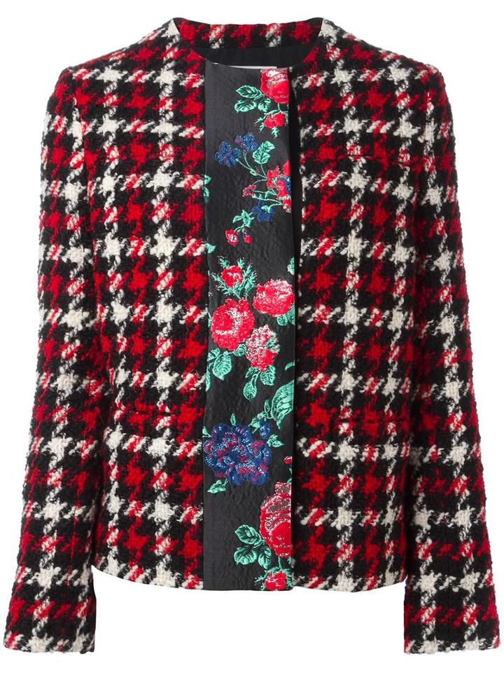 Msgm Floral Detail Jacket, Women's, Size: 42, Polyester/wool/polyamide