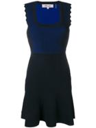 Dvf Diane Von Furstenberg Contrast Panel Short Dress - Black