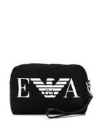 Emporio Armani Logo Print Make Up Bag - Black