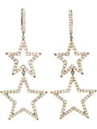 Rosa De La Cruz Burnished Gold And Brown Diamond Star Earrings - White
