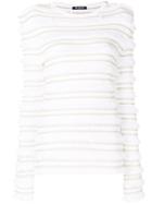 Balmain Contrasting Embellished Sweater - White