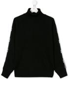 Msgm Kids Teen Branded Roll Neck Jumper - Black