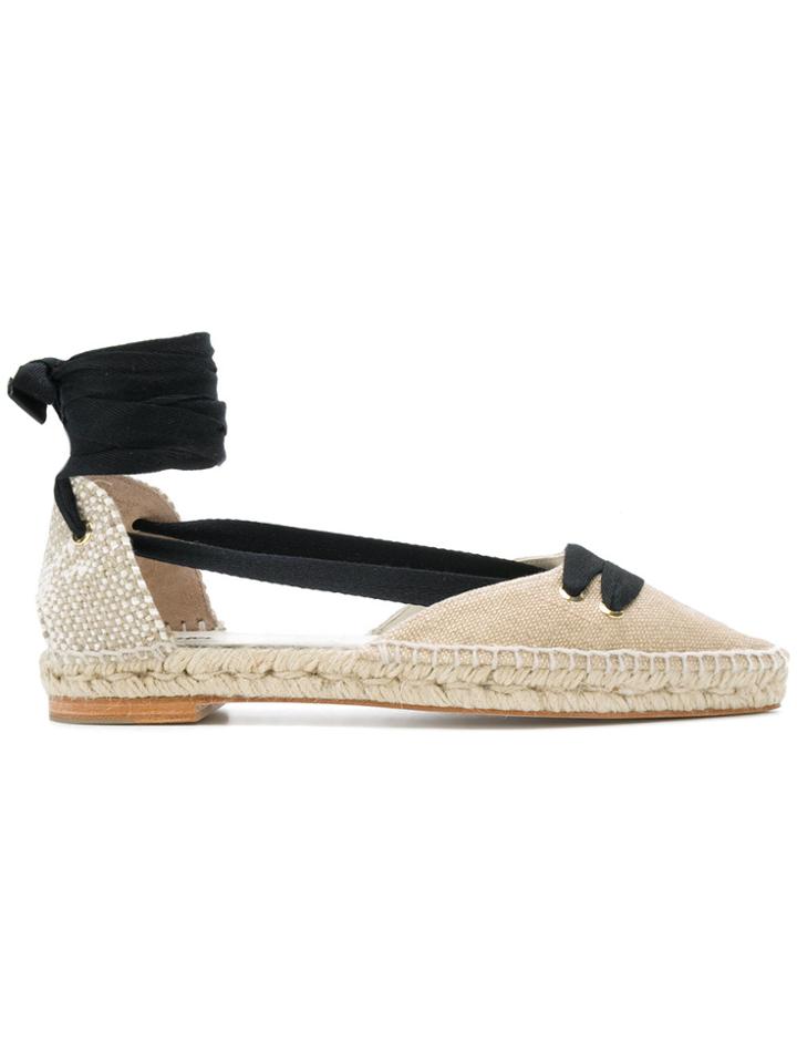 Castañer Lace-up Espadrilles - Nude & Neutrals